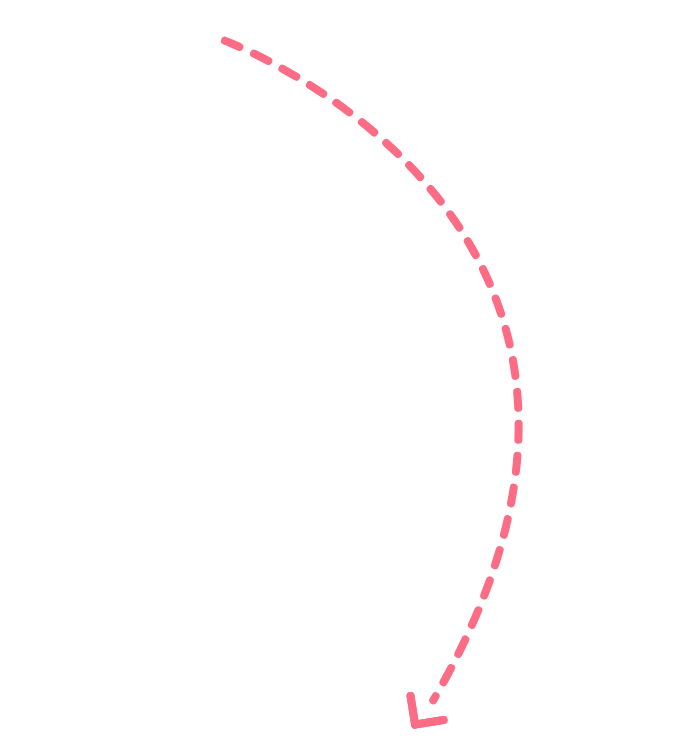 curved pink arrow